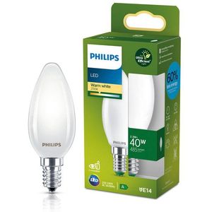Philips Ultra Efficient LED - Kaarslamp - Mat - 40W - E14 fitting - warmwit licht - Energielabel A