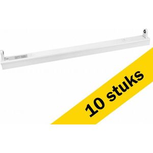 10x Led TL armatuur | 60 cm | Excl. TL buis | Enkel | Wit