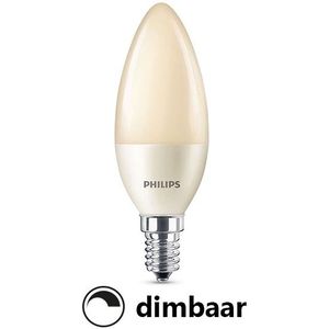 Philips E14 led-lamp kaars mat flame, dimbaar 4W (15W)