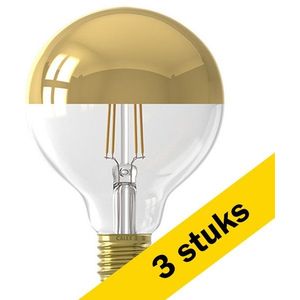 3x Calex LED lamp E27 | Globe G95 | Filament | Goud | 1800K | Dimbaar | 4W (20W)