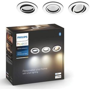 Philips Hue Milliskin inbouwspot White Ambiance rond Aluminium 3-pack