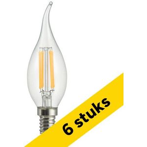 6x 123led LED lamp E14 | Sierkaars C35 | Filament | Helder | 2700K | Dimbaar | 4.5W (40W)