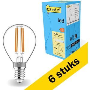6x 123led LED lamp E14 | Kogel G45 | Filament | 2700K | 4.5W (40W)