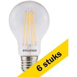 6x Sylvania LED lamp E27 | Peer A60 | Filament | Helder | 2700K | 6W (50W)