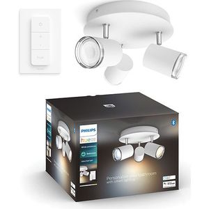 Philips Hue Adore Badkameropbouwspot | Rond | Wit | 3 spots | White Ambiance | incl. dimmer switch