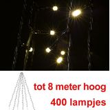 Vlaggenmast verlichting 8 meter hoog | warm wit | 400 lampjes