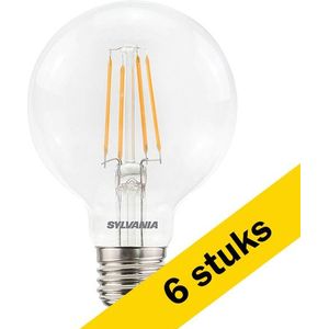6x Sylvania LED lamp E27 | Globe G80 | Filament | 2700K | 6W (50W)