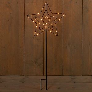 Kerstster op tuinsteker | 34 cm | 38 leds | Warm Wit