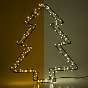 Kerstboom 3D op batterijen | 26 cm | Extra warm wit & warm wit | 200 lampjes | Zwart