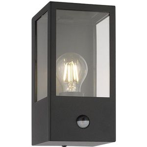 Wandlamp buiten met sensor E27 | Houston | IP44 | Zwart