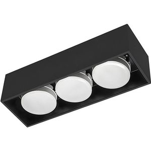 LED's Light Cube LED Plafondlamp - 3 lichtpunten - Draaibaar licht - Staal - 30 x 8 cm - Zwart