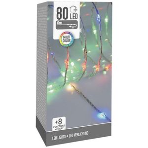 Kerstverlichting 6 meter | Multicolor | Soft Wire | Transparant | 80 lampjes