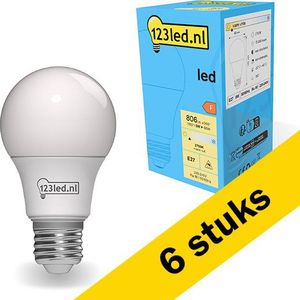 6x 123led LED lamp E27 | Peer A60 | Mat | 2700K | 8W (60W)