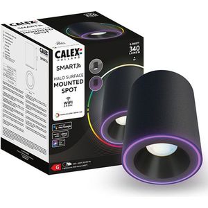 Calex slimme opbouwspot | Halo | Zwart | RGB + 2700-6500K | 6.5W