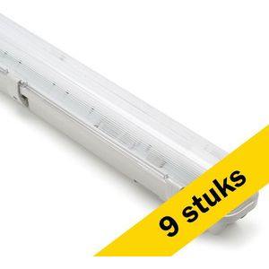 9x LED TL armatuur 150 cm | incl. TL buis | 4000K | 3100 lumen | IP65 | 20.5W