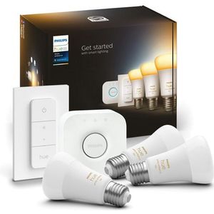 Philips Hue White Ambiance Starter Pack E27 met 3 lampen, dimmer + Bridge