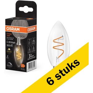 6x Osram LED lamp E14 | Kaars B35 | Helder | Filament | 2700K | Dimbaar | 3.1W (28W)