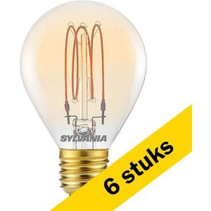 6x Sylvania LED lamp E27 | Kogel G45 | Vintage | Goud | 2000K | Dimbaar | 3.5W (25W)