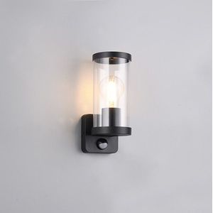 Wandlamp buiten met sensor E27 | Bonito | IP44 | Zwart | Trio Lighting