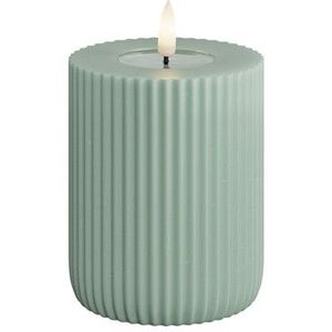 Deluxe Homeart Led Kaars Solid Stripe Salvie Green 7,5 x 10 cm