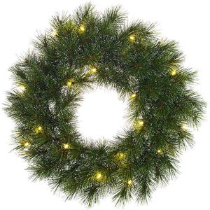Kerstkrans Ø 45 cm | Glendon | 20 lampjes op batterijen | Black Box Trees