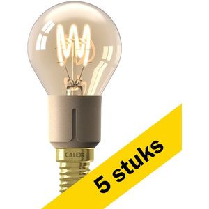 5x Calex LED lamp E14 | Kogel P45 | Filament | Goud | 2100K | 3-staps dimbaar | 4W (25W)