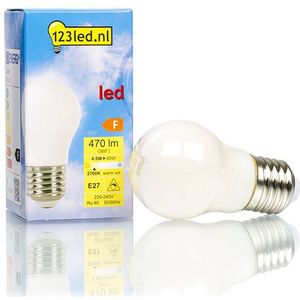 123led LED lamp E27 | Kogel P45 | Mat | 2700K | Dimbaar | 4.5W (40W)