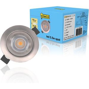 Led inbouwspot | Rond | 2000-2700K | Nikkel | Ø 68mm | IP44 | Dimbaar | 5.5W