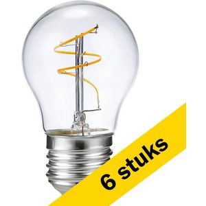6x 123led LED lamp E27 | Kogel G45 | Filament | Helder | 2200K | Dimbaar | 3.2W (30W)
