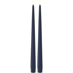 Led dinerkaars 28 cm | Royal Blue | 3D vlam | Shiny | 2 stuks | Deluxe HomeArt