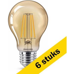 6x Philips LED lamp E27 | Peer A60 | Filament | Goud | 1800K | 3.1W (25W)