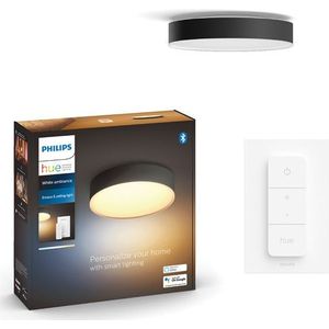 Philips Hue Enrave Plafondlamp | Zwart | 55 cm | White Ambiance | incl. dimmer switch