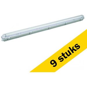 9x Led TL armatuur met sensor 150 cm | incl. TL | 4000K | IP65 | 3100 lumen | 21W