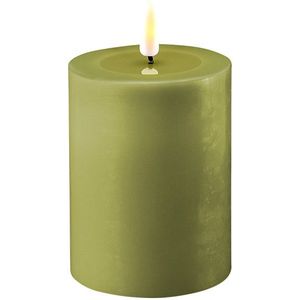Led kaars 7,5 x 10 cm | Olive Green | 3D vlam | Deluxe HomeArt