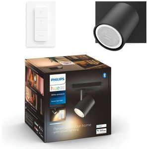 Philips Hue Runner Opbouwspot | Zwart | 1 spot | White Ambiance | incl. dimmer switch