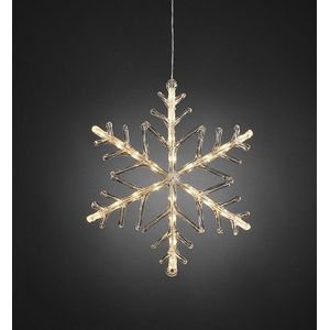 Kerst led sneeuwvlok 4540-103 met timer 24 lampjes warm wit (Konstsmide)