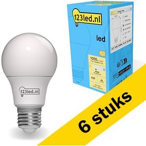 6x 123led LED lamp E27 | Peer A60 | Mat | 4000K | 9.5W (75W)