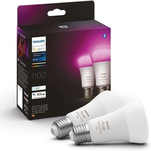 Philips Hue Smart lamp E27 | White en Color Ambiance | 1100 lumen | 9W | 2 stuks