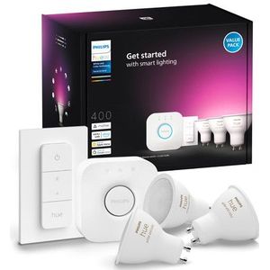 Philips Hue starterkit - wit en gekleurd licht - 3 lampen - 1 dimmer switch - GU10