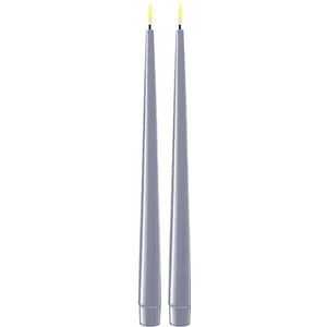 Luxe LED kaars  LED Tealight Candle - Dust Blue - D4,1 x 4,5 cm (2 pcs.) - net een echte kaars! Deluxe Homeart