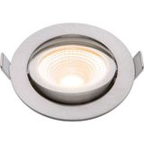 Led inbouwspot | Nikkel | Rond | 2000K-3000K | Ø 85mm | IP54 | 5W | EcoDim