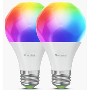 Nanoleaf Matter Smart lamp E27 | Peer A19 | RGB + 2700-6500K | 1100 lumen | 9W | 2 stuks