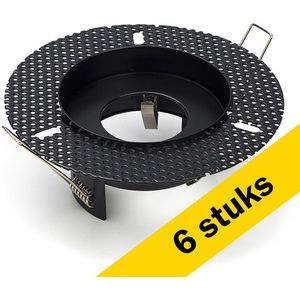 6x Inbouwarmatuur GU10 | Trimless | Rond | incl. fitting | IP20 | Zwart