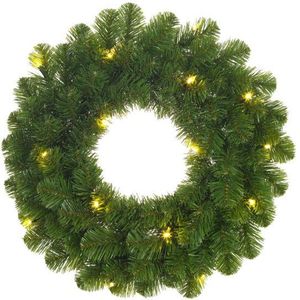 Kerstkrans Ø 45 cm | Norton | 20 lampjes op batterijen | Black Box Trees