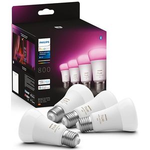 Philips Hue Smart lamp E27 | White en Color Ambiance | 800 lumen | 9W | 4 stuks