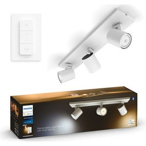 Philips Hue Runner opbouwspot - warm tot koelwit licht - 3-spots - wit - 1 dimmer switch