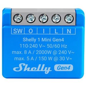 Shelly 1 Mini module Gen4 | Bluetooth, WiFi, Zigbee | Blauw