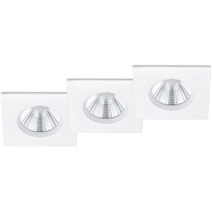 3x Led inbouwspot | Vierkant | Zagros | Wit | Dimbaar | Ø 72mm | IP65 | 5.5W