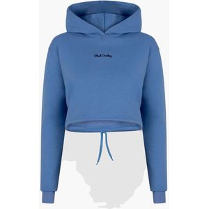 Daily Crop Hoodie I Light Blue/Black