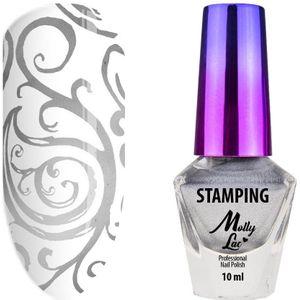 MollyLac zilverstempel en stempellak 10ml nr. 3